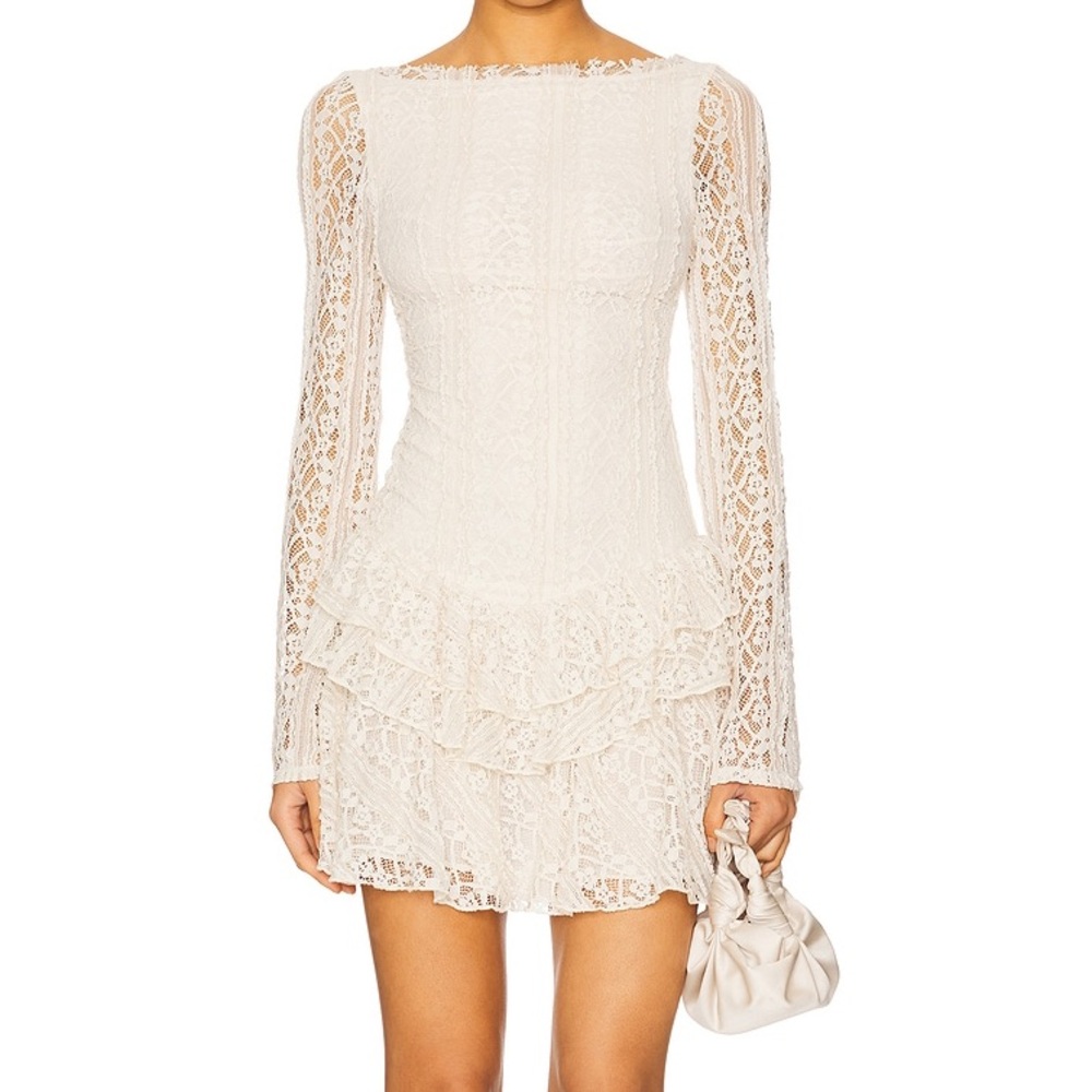 Free People Cream Lace Mini Dress